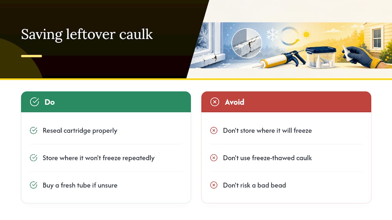 Can I save leftover caulk for next season? — overview diagram