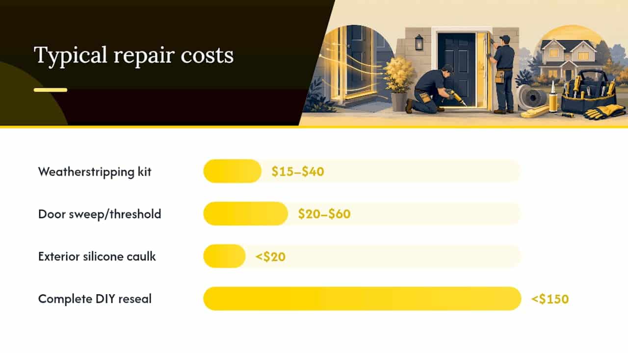 Cost ranges for front door sealing repairs