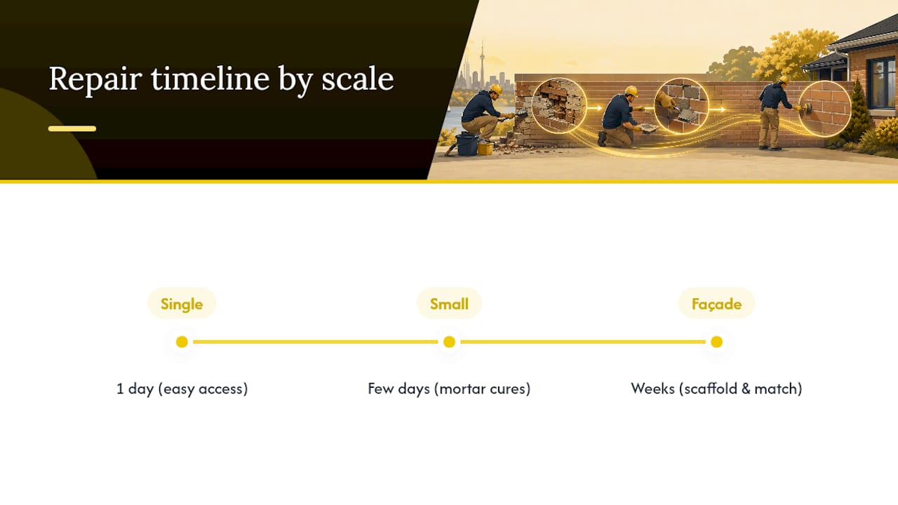Spalling repair scales from days to weeks