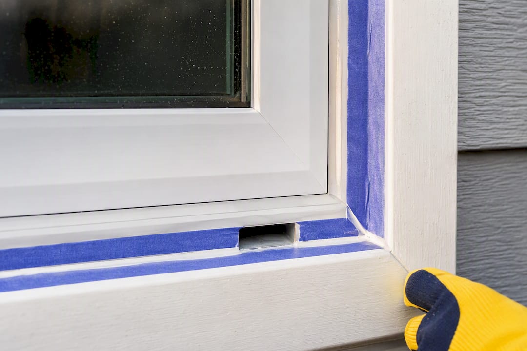 Taped trim joint with open weep hole