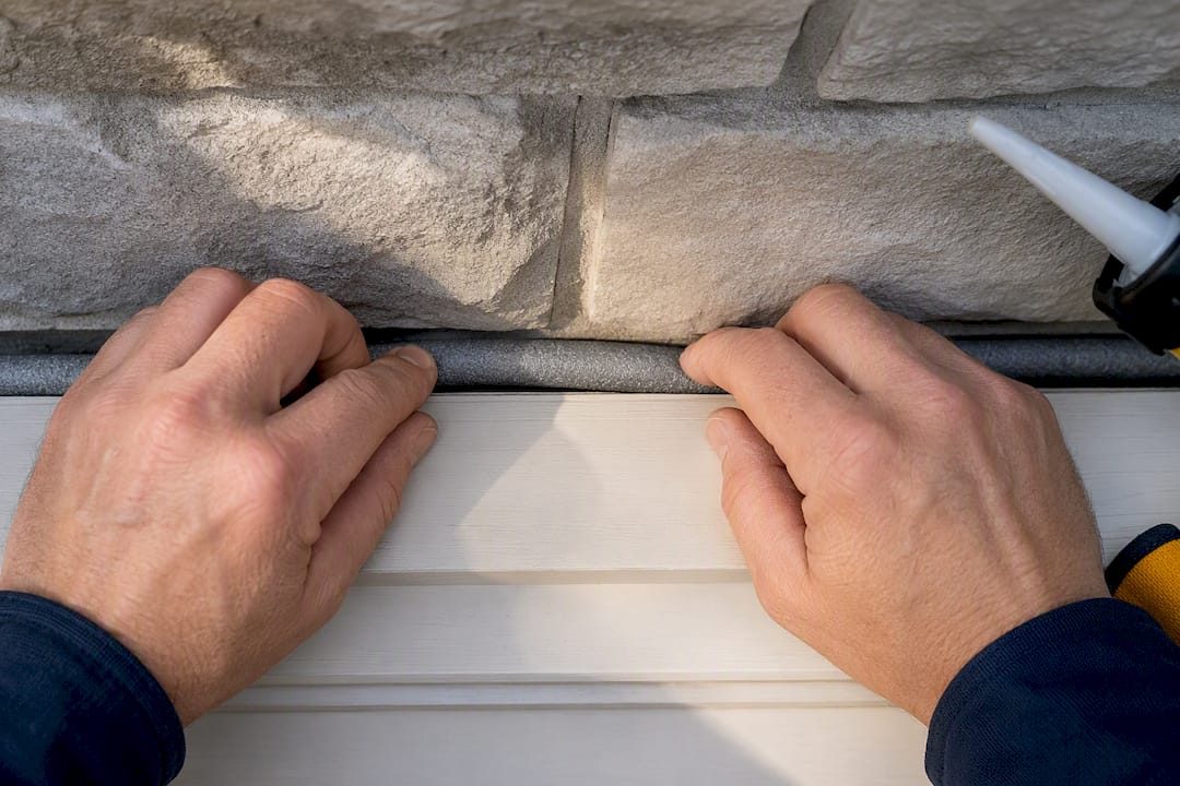 Backer rod seated in exterior joint