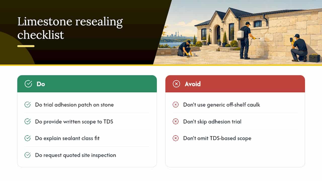 How Kettle Contracting handles limestone joint resealing — overview diagram
