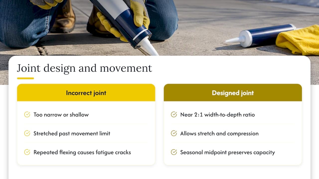 Correct joint proportions accommodate seasonal movement