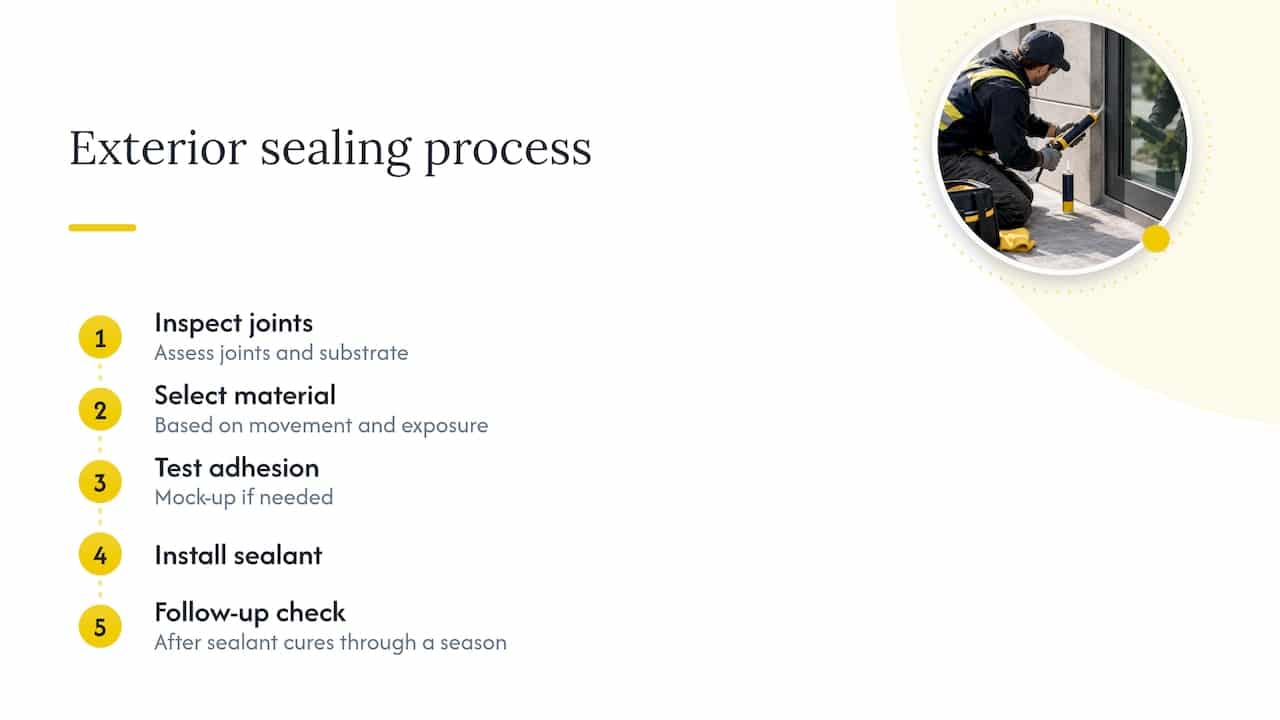 Kettle Contracting services: how we help with UV-exposed exterior sealing — overview diagram