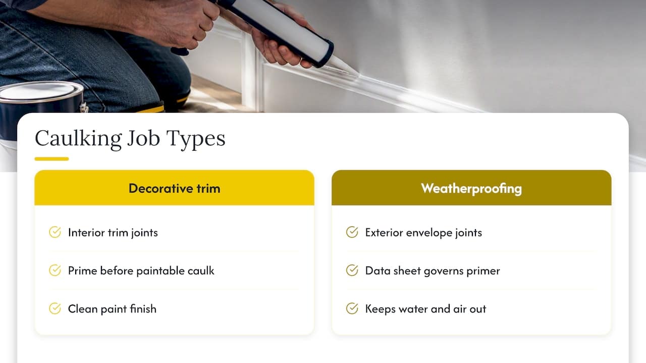 Comparison of decorative and weatherproof caulking joints