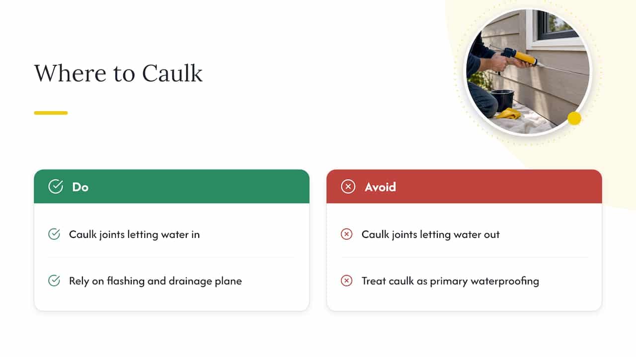 Should you caulk wood siding at all? — overview diagram